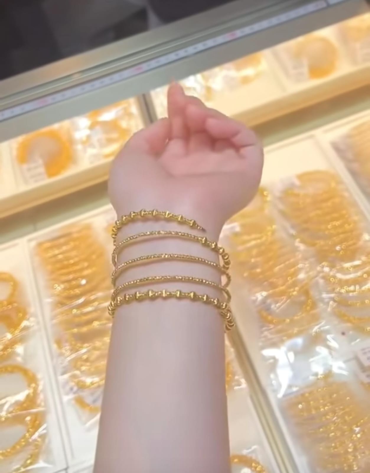 Adjustable Gold ring bracelet