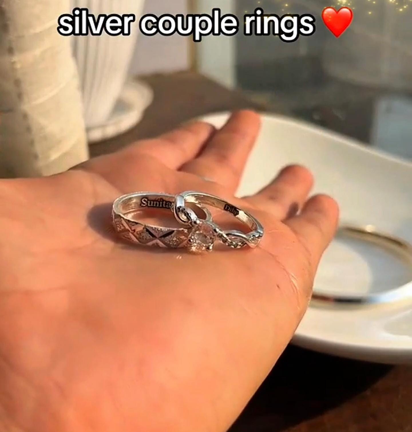 Custom Name Couple Rings