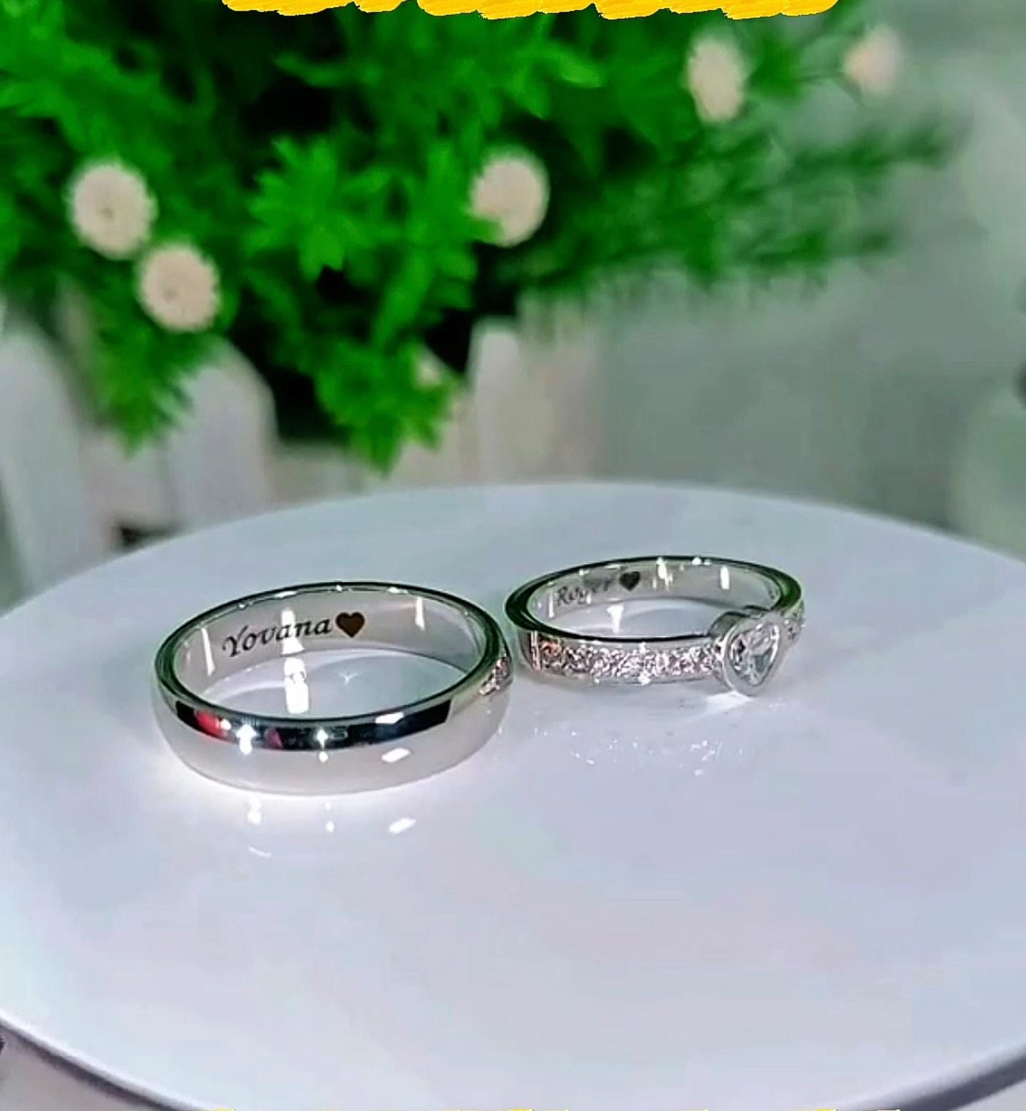 Custom Name Couple Rings